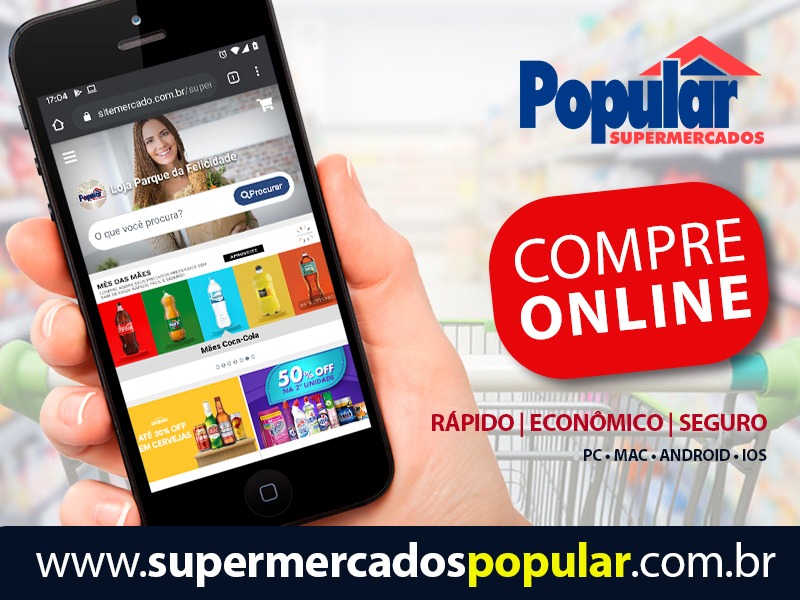 Popular Supermercados oferece compra on line
