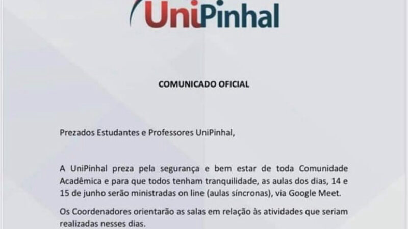 Ameaça de massacre cancela aulas na Unipinhal