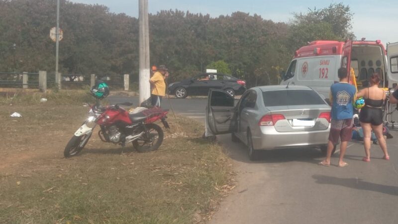 Motociclista sai ferido em acidente na ponte do Flávio Zacchi