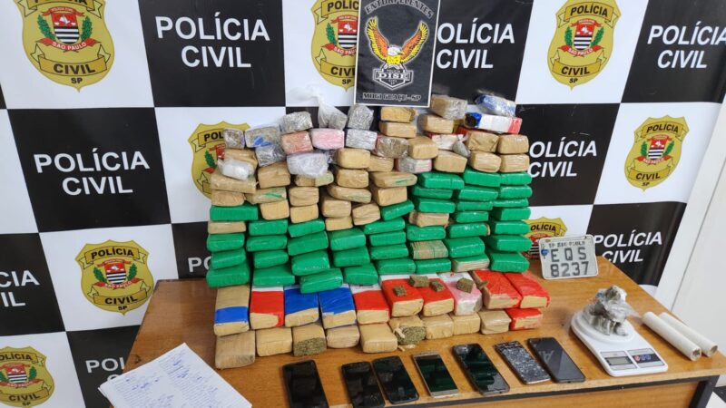 Polícia Civil apreende 53 kg de maconha e prende 4 em Itapira